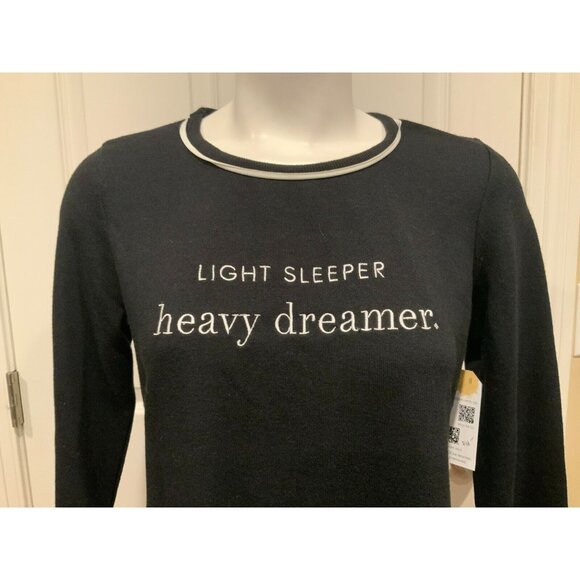 Kate Spade Black Light Sleeper Heavy Dreamer Nightgown Sleep Wear, Size S NWT! - Picture 2 of 9